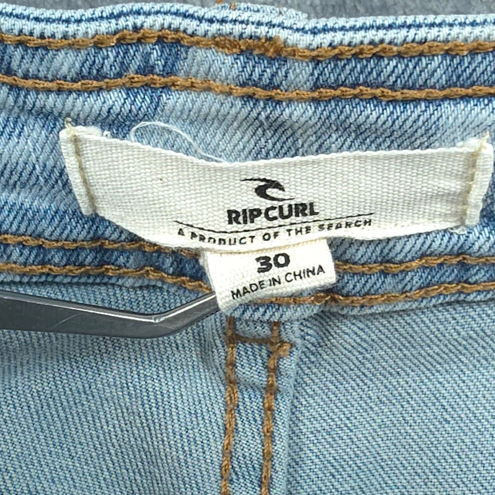 Rip Curl Wide Leg Tropical Stamp Print Jeans Light Wash Blue Size 30x25 04LWPA - Picture 2 of 10